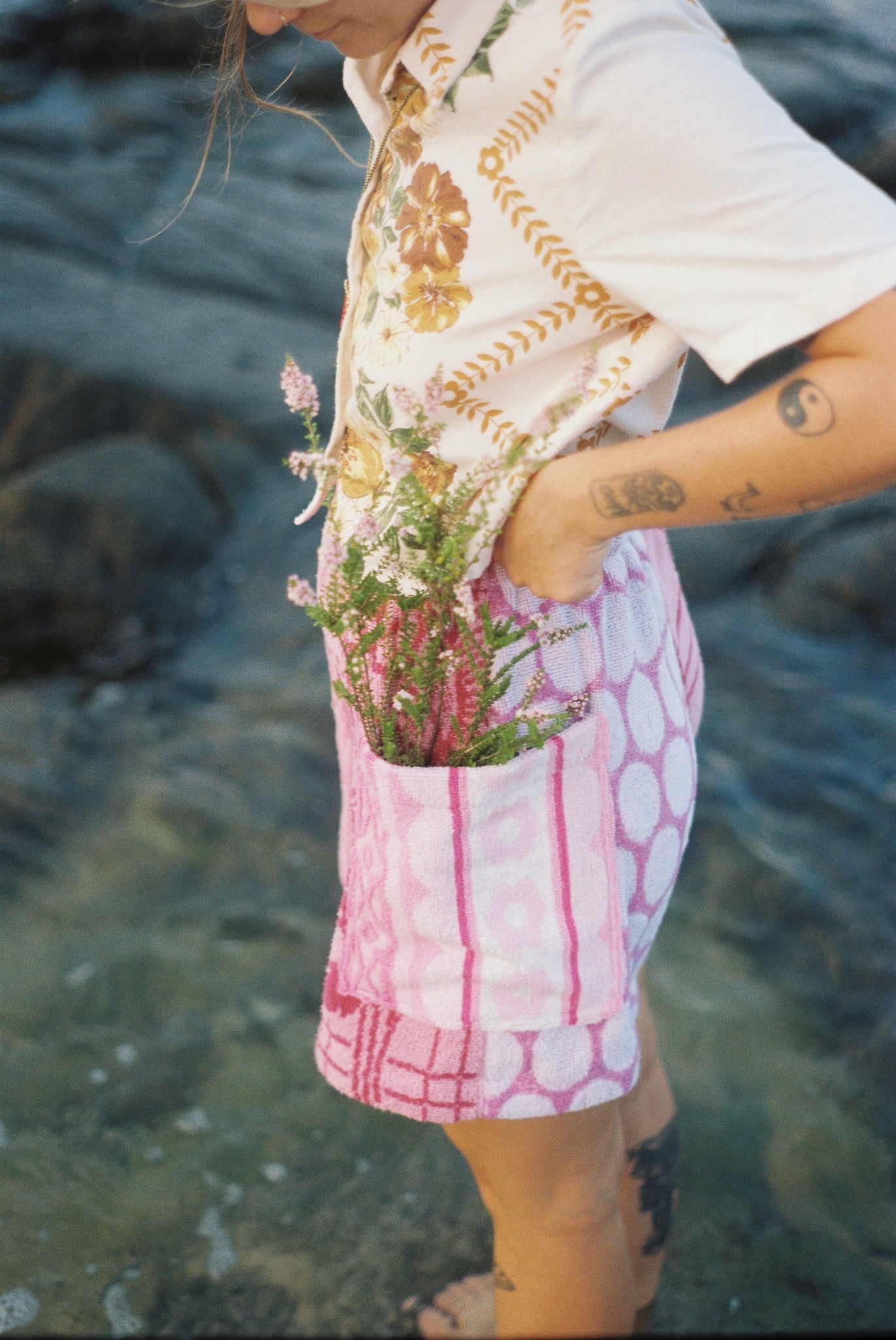 Patch Shorts | Pink Towel Comfys | Small