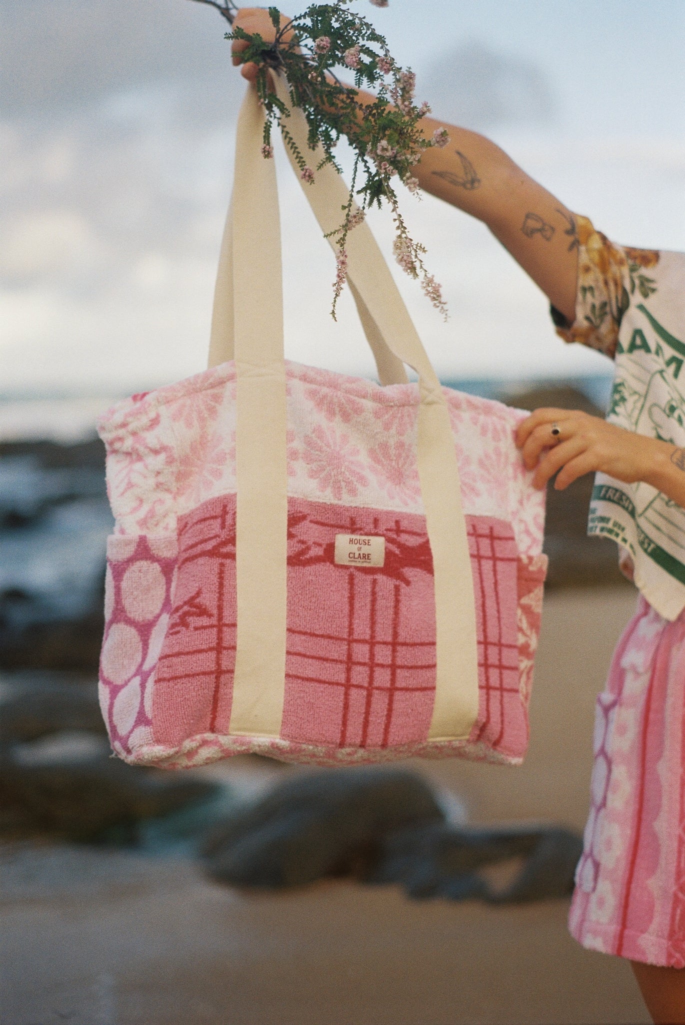 Large Bag | Pink | Towel Patch