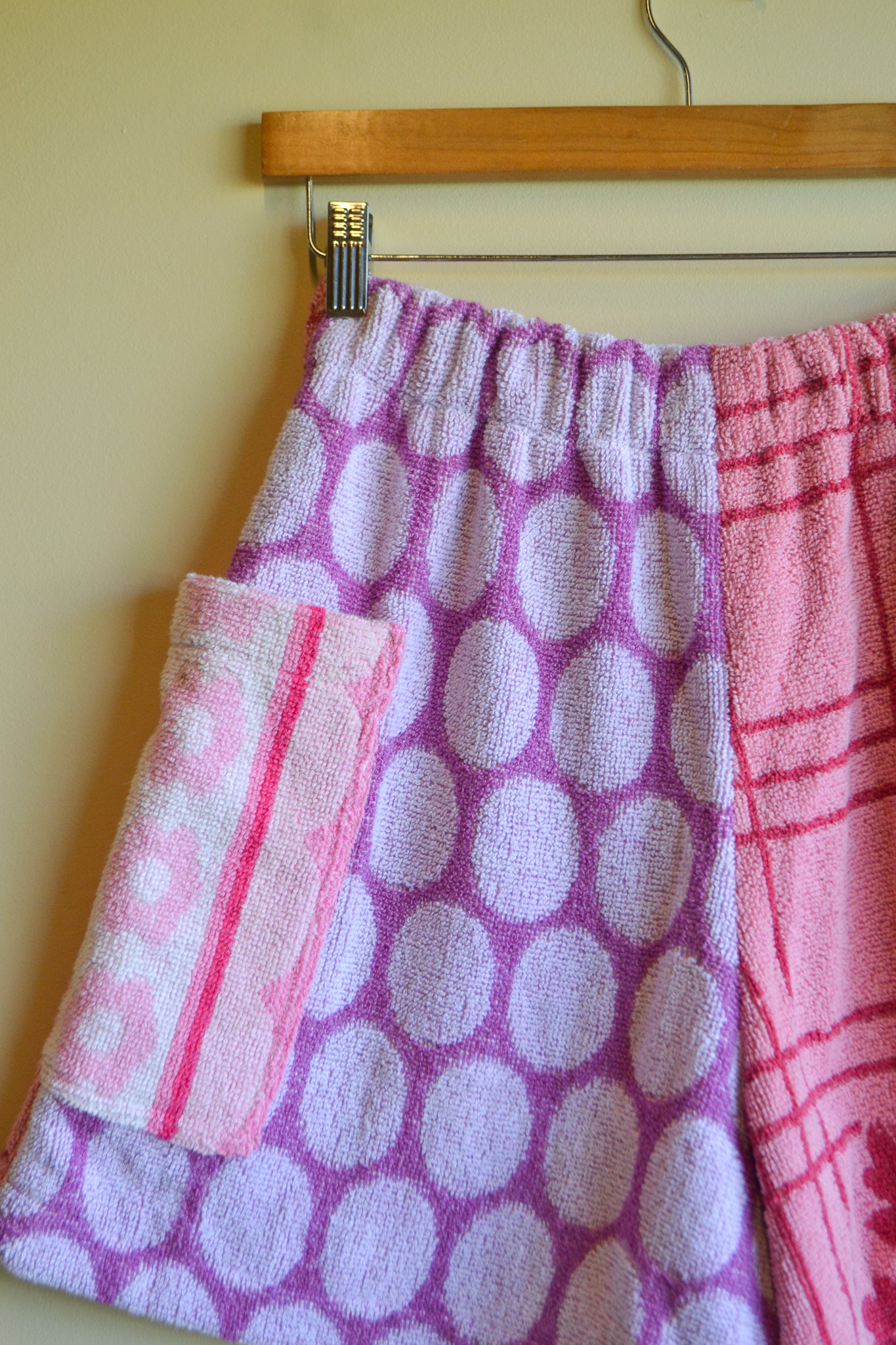 Patch Shorts | Pink Towel Comfys | Small