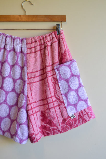 Patch Shorts | Pink Towel Comfys | Small