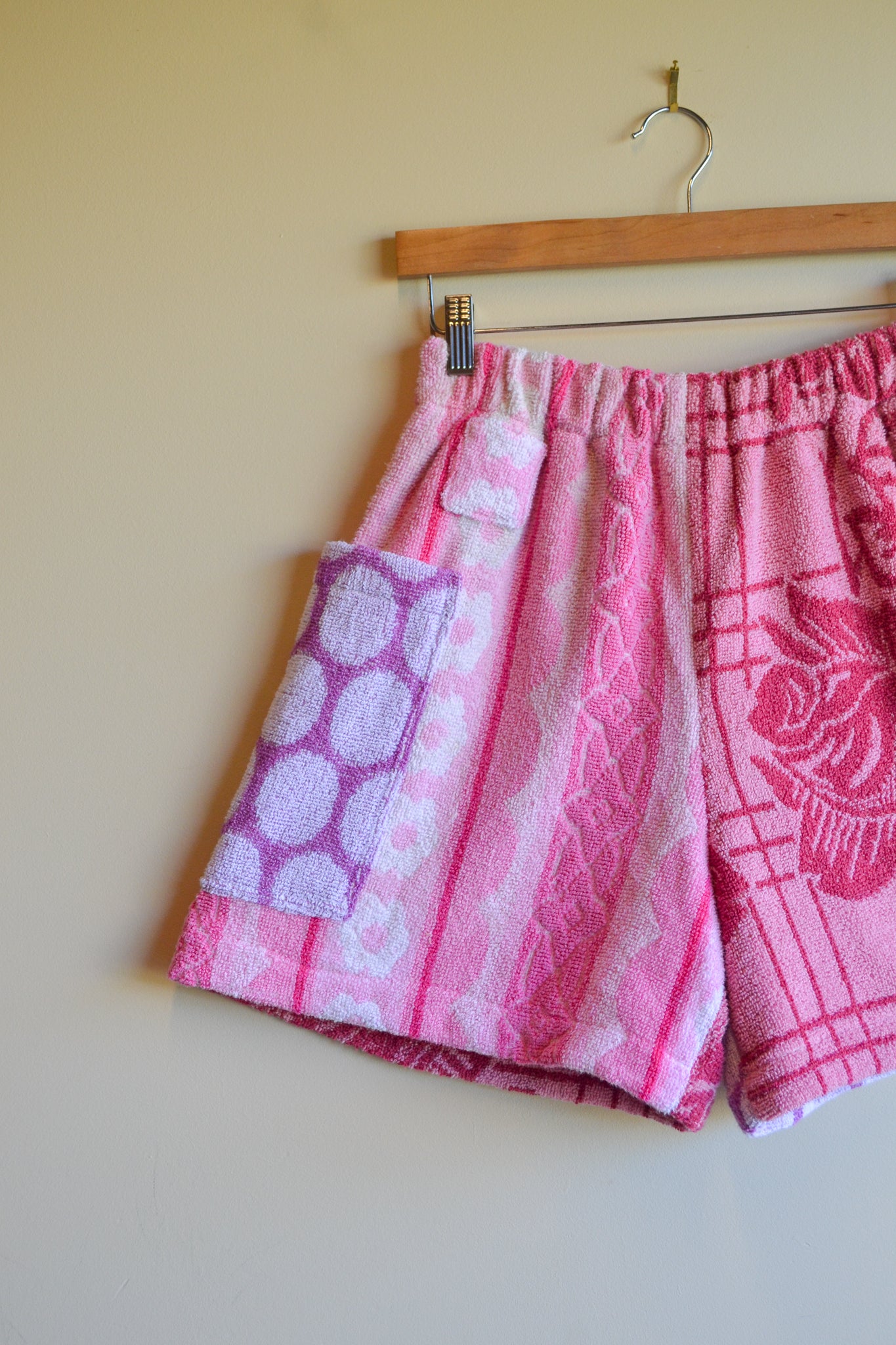 Patch Shorts | Pink Towel Comfys | Small