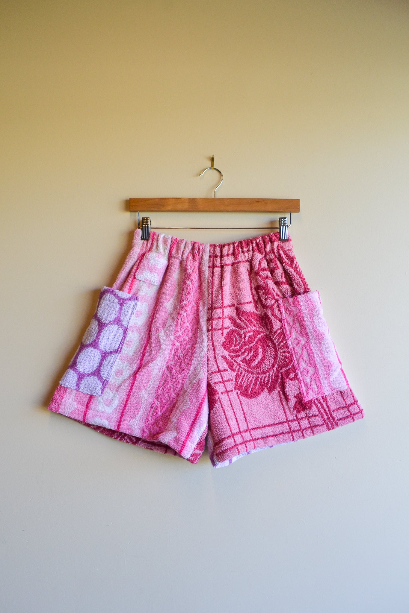 Patch Shorts | Pink Towel Comfys | Small