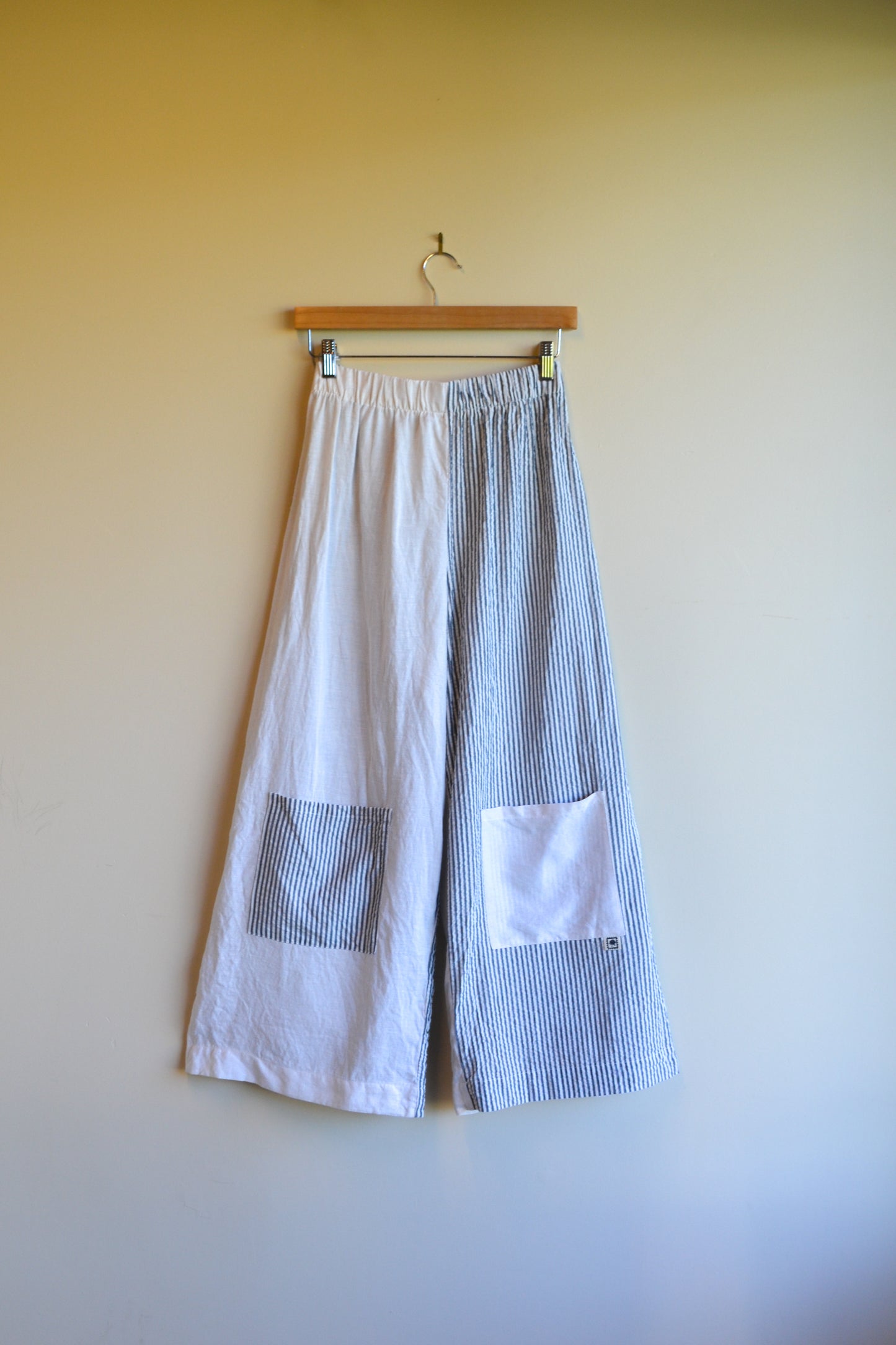 Long Patch Pant | Cream and Stripe | M