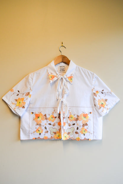 Tie Top | Applique | Short Sleeve | S-M