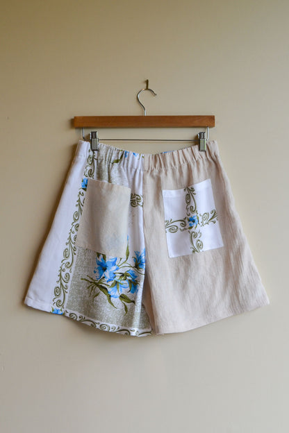 Patch Shorts | Blue Flower | Large