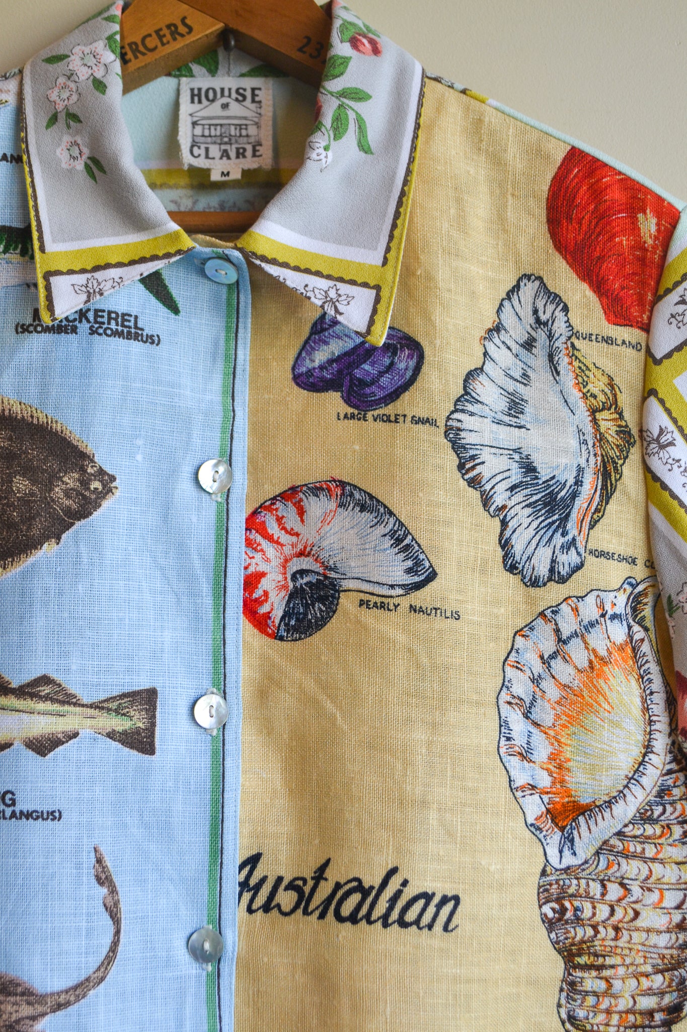 Button Up Shirt | Fish and Shell | Medium