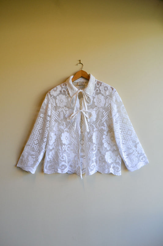 Tie Top | Flower Lace | Long Sleeve | Medium