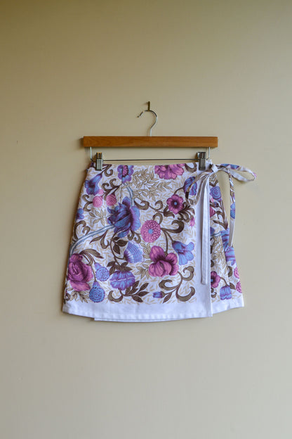 Wrap Skirt | Purple Flower | Small