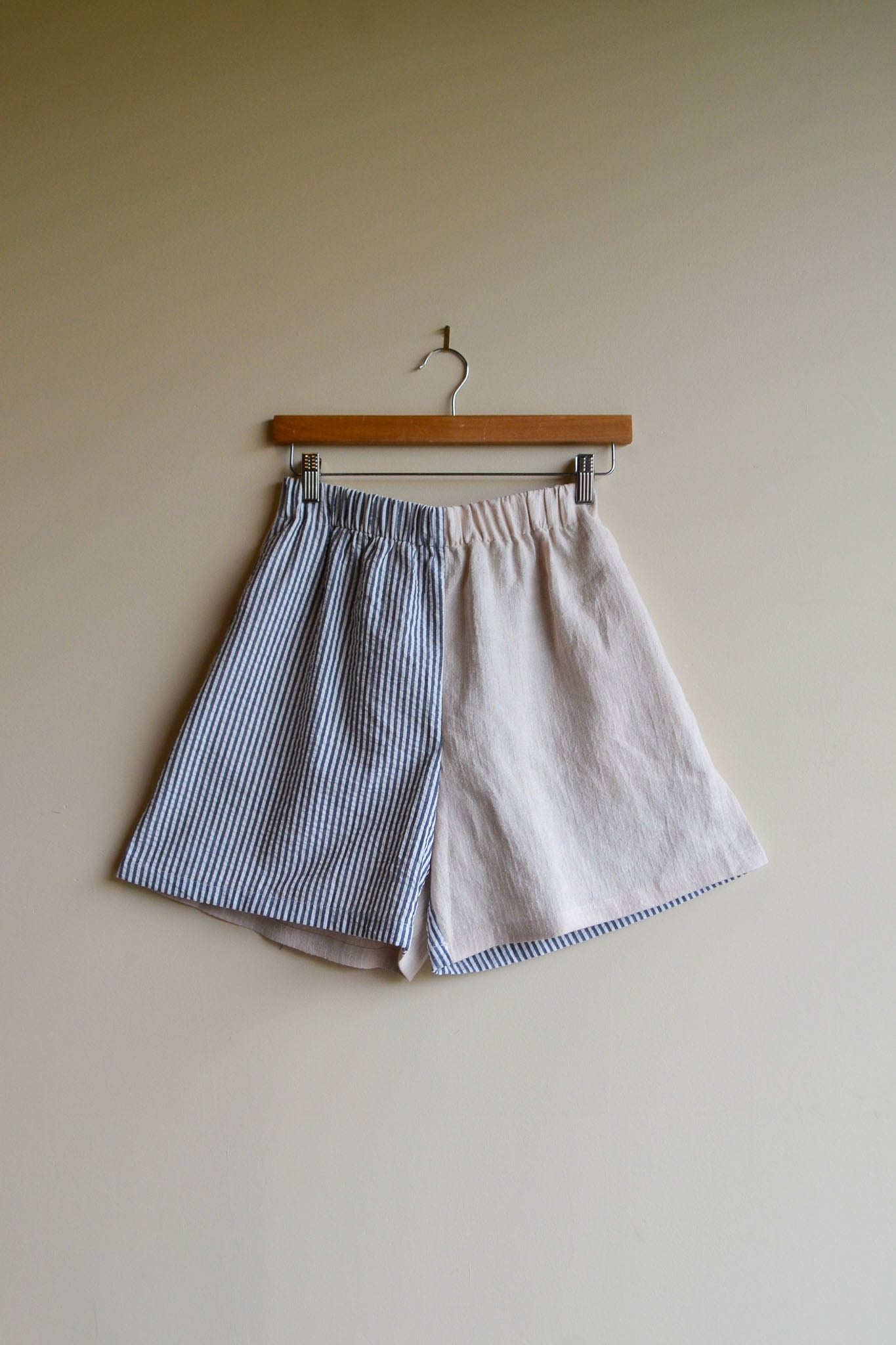 Patch Shorts | Stripe & Beige | Small