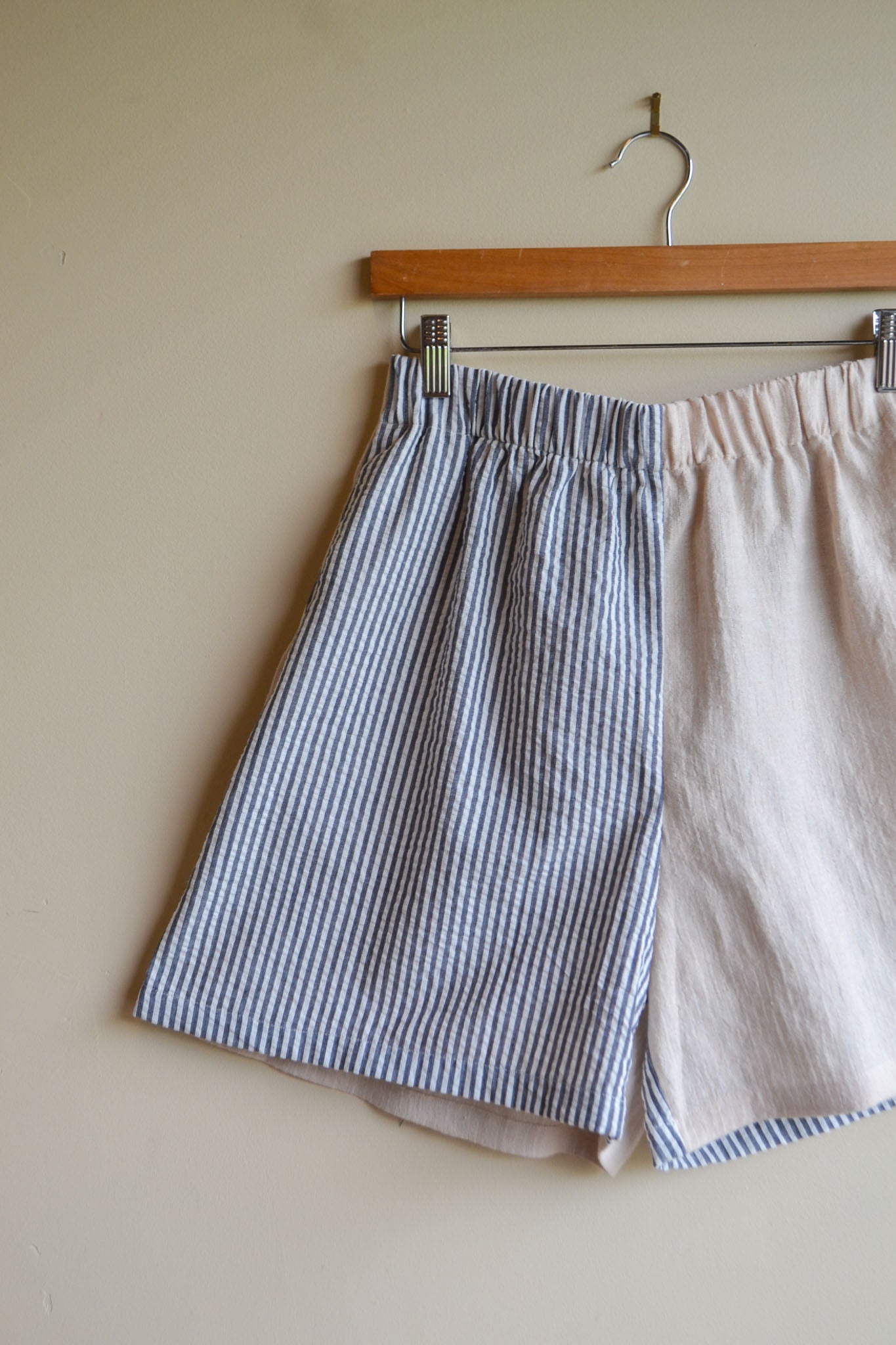 Patch Shorts | Stripe & Beige | Small