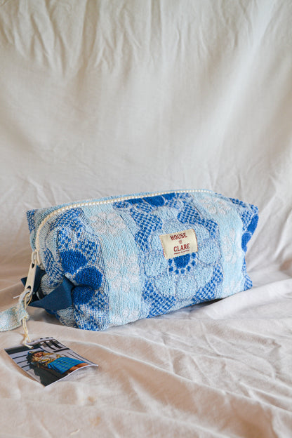 Travel Pouch | Large | Blue Flower