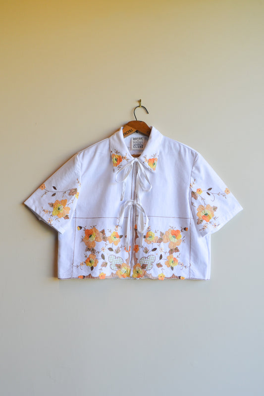 Tie Top | Applique | Short Sleeve | S-M