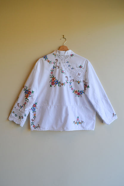 Tie Top | Embroidery | Long Sleeve | Medium