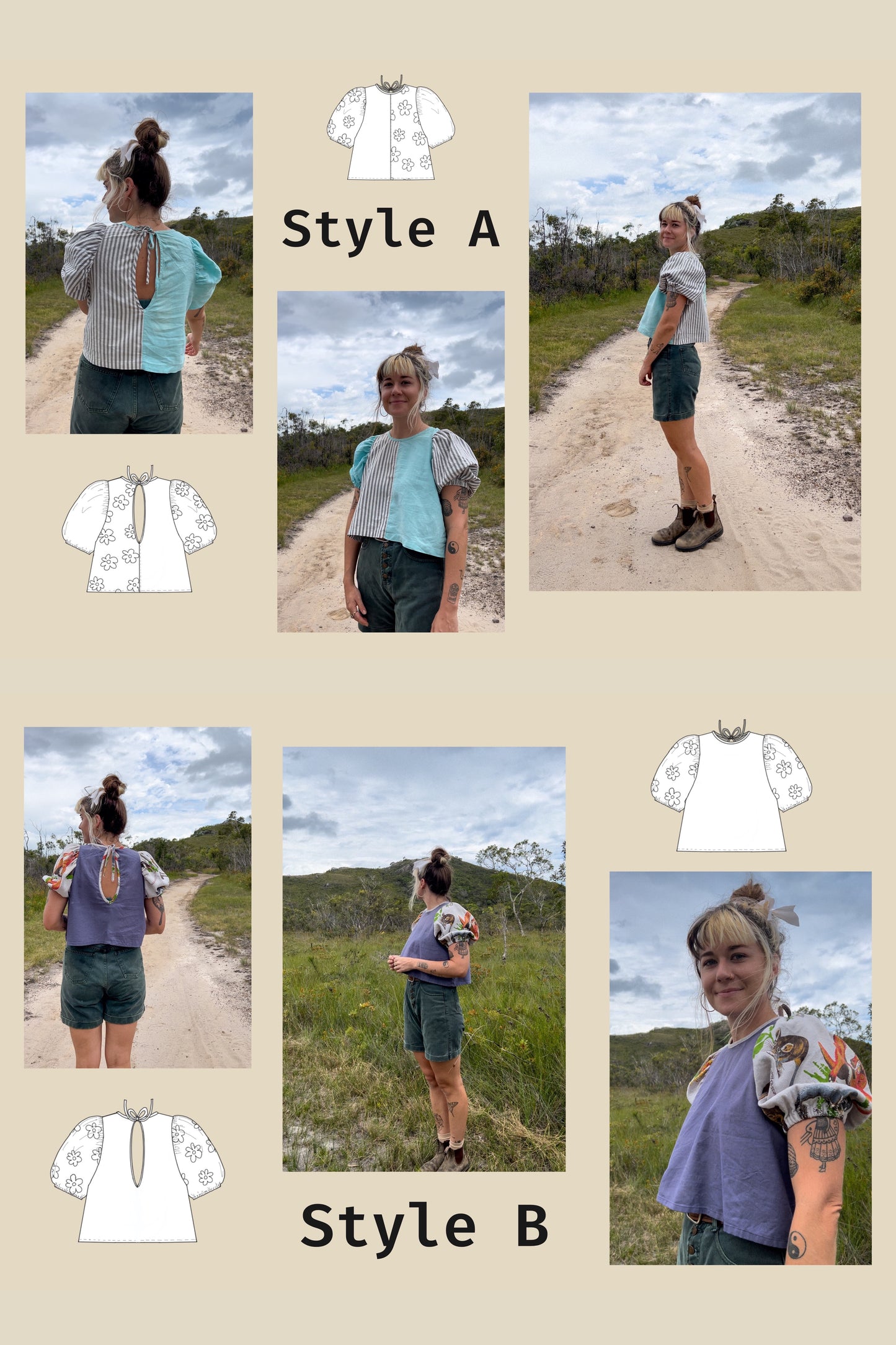 Sew Your Own Puff Sleeve Blouse – PDF Pattern - Confident/Advanced Beginners